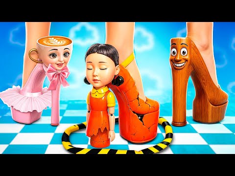 What happened to the Squid Game Doll? Squid Game vs. Cappuccina Ballerina!
