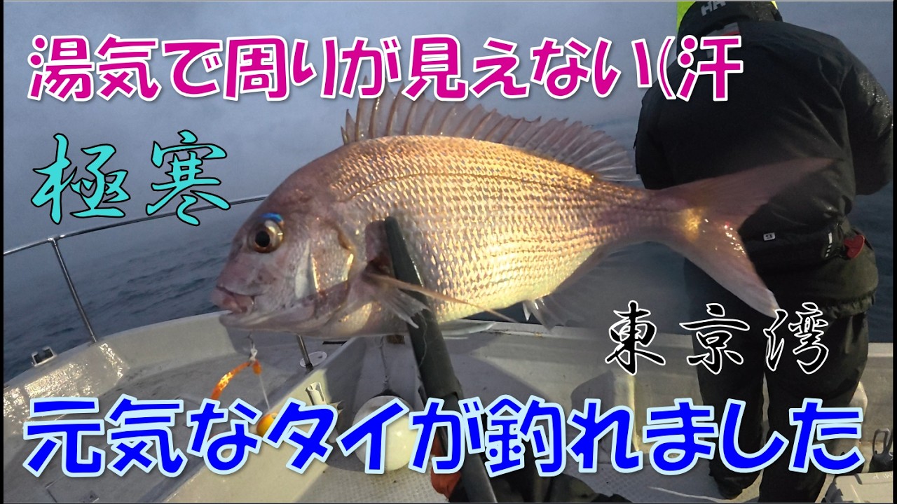 【東京湾】極寒 雪と湯気に覆われた東京湾でタイラバをして来た。命がけすぎるやろ…