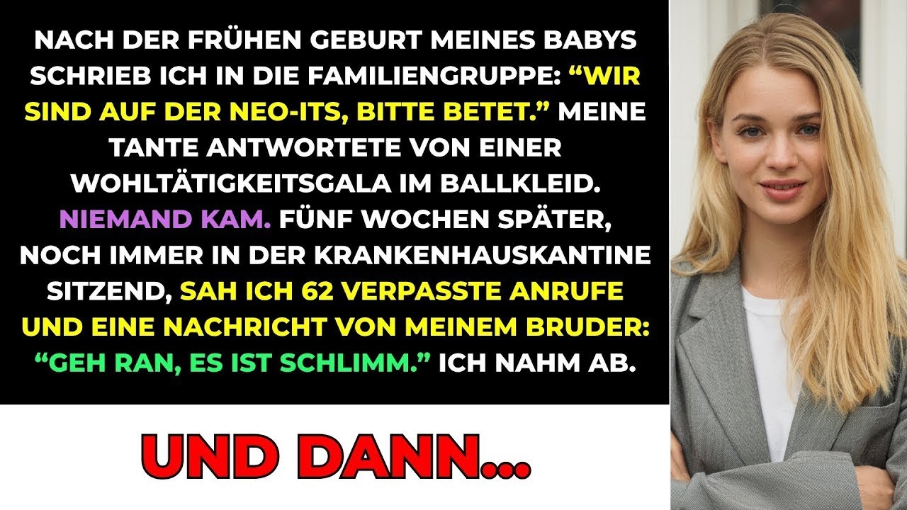 Mein Sohn lag in der 27. Woche geboren, 950 Gramm schwer, im Brutkasten der Intensivstation. Ich schrieb unserer Familie: „Bitte betet für ihn." Renate, meine Tante, antwortete mit einem Selfie...