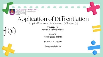 MAT 183 VIDEO GROUP ASSIGNMENT | APPLICATION OF DIFFERENTIATION