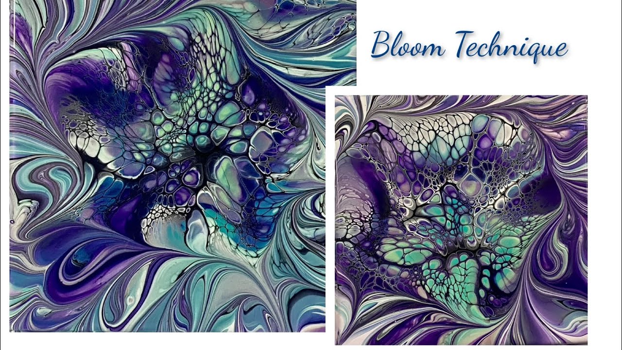 (1320) Modified Bloom Technique~Swirled~Acrylic Paint Pouring~Fluid Art