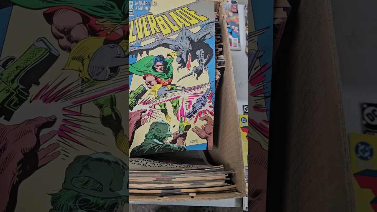 Fatman sorting $1 books.