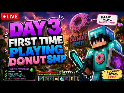 🔴 BACK ON DONUTSMP (DAY 3)  BASE BUILDING🔴LIVE