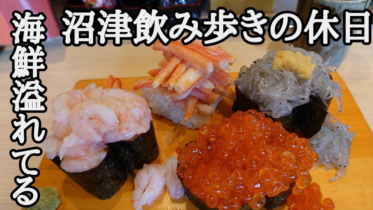 沼津飲み歩き、地元飲みで歩きながら寝てしまう。寿司、海鮮、焼肉、タンメン