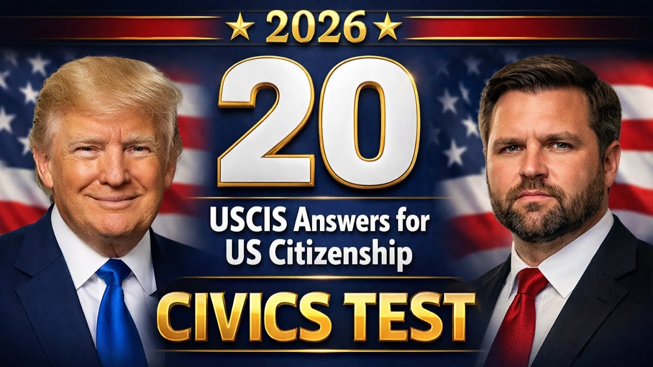 20 US Citizenship Civics Questions 2026 | Official USCIS Test Practice & Answers (Learn & Test)