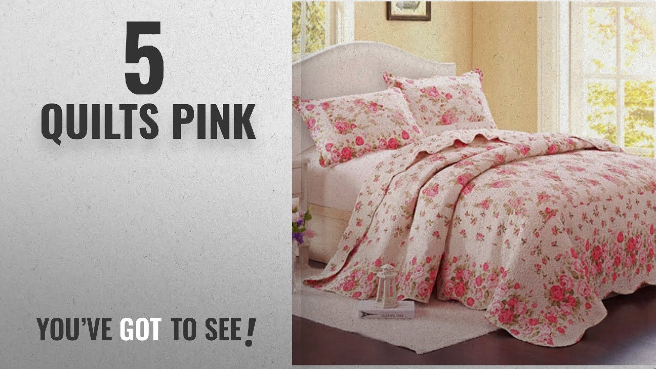 Top 10 Quilts Pink [2018]: Alicemall European Pastoral Bed in a Bag Pink Rose Comforter Set 100%