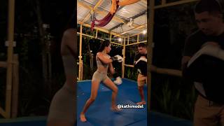 My First Muay Thai Combo 😼🥋 #Training #Muaythai #Boxing #Fitnessmodel