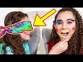 Blindfolded Makeup Challenge With CLOWN Makeup Part 2!! (Haschak Sisters)
