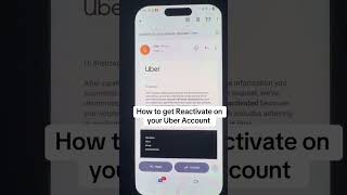 How To Get Reactivated on your Uber Account #uberdriver #ubereats #uberrisk #uber #uberxl #reels