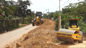 Building Foundation Roads: Good Completed Red Soil Mixing & Pushing Process By Road Making Machinery