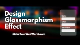 Design Glassmorphism effect by Elementor