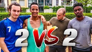 2 vs 2 beachvolley fußball challenge + bestrafung !