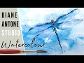 DRAGONFLY WATERCOLOUR ART TUTORIAL - Beginners to Intermediate Level - paint a loose background