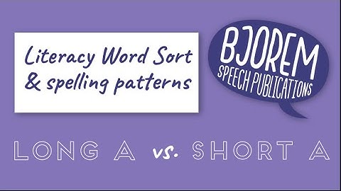 Short A and Long A Word Sort with the Bjorem Speech Sound Cues