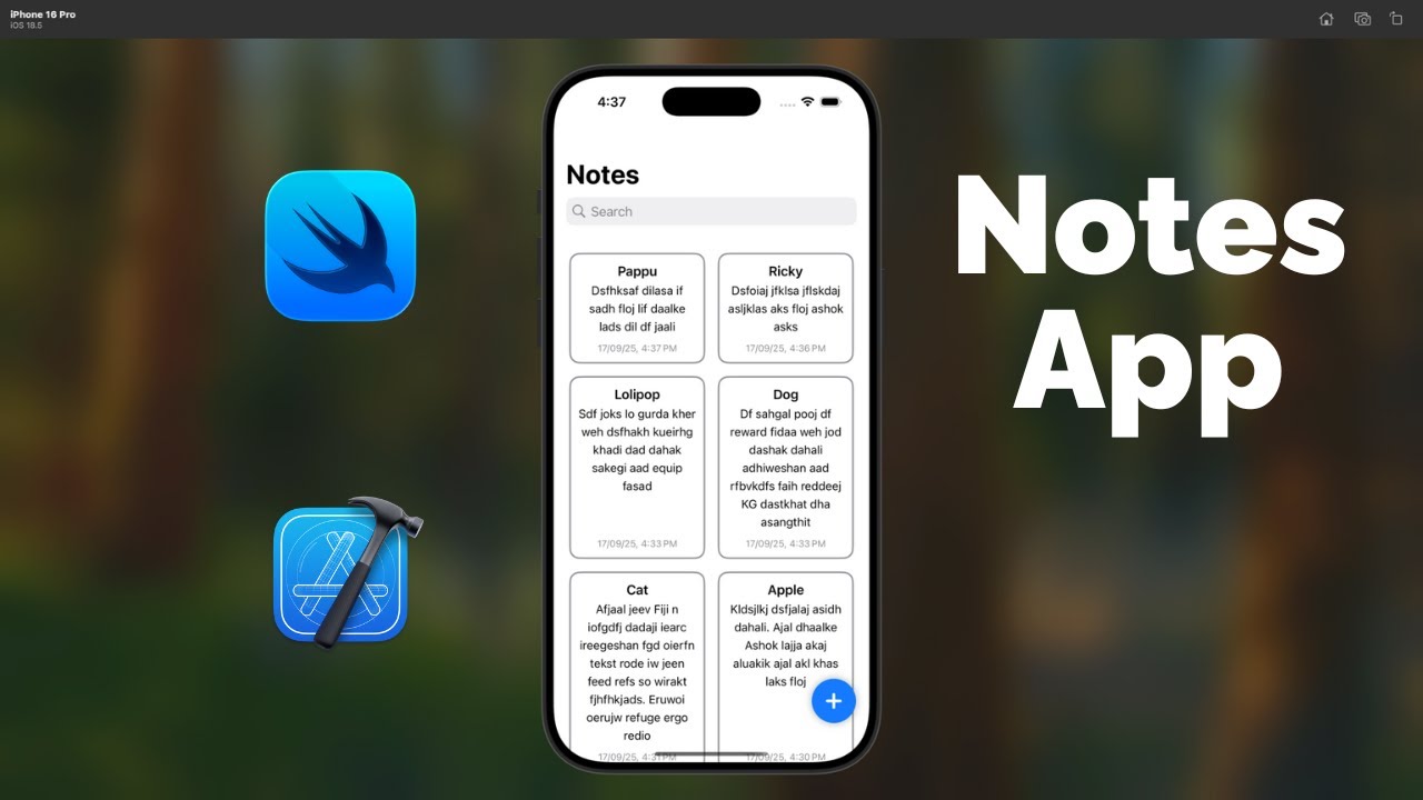 Notes App | iOS | Xcode | SwiftUI - YouTube
