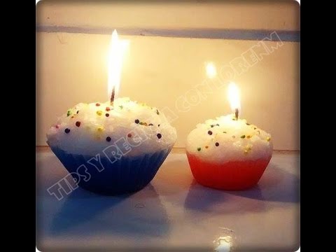 DIY. VELA CON FORMA DE CUPCAKES- CANDLE SHAPED CUPCAKES