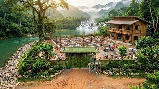 The Girl Continues Building And Painting A Bamboo Gate For Her House Deep In The Forest In 100 Days