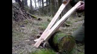 Splitting wood with just a saw (and no axe)