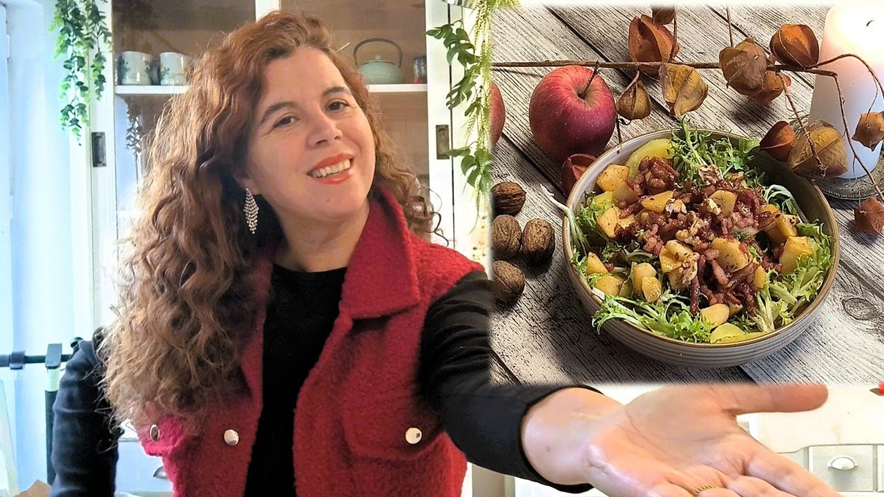 Hago una ensalada que me trae recuerdos de antaño. Escarola con bacon y miel. Riquisima