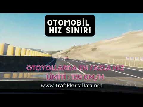 Otomobiller İçin Şehir İçi, Bölünmüş Yol ve Otoyol Hız Sınırı