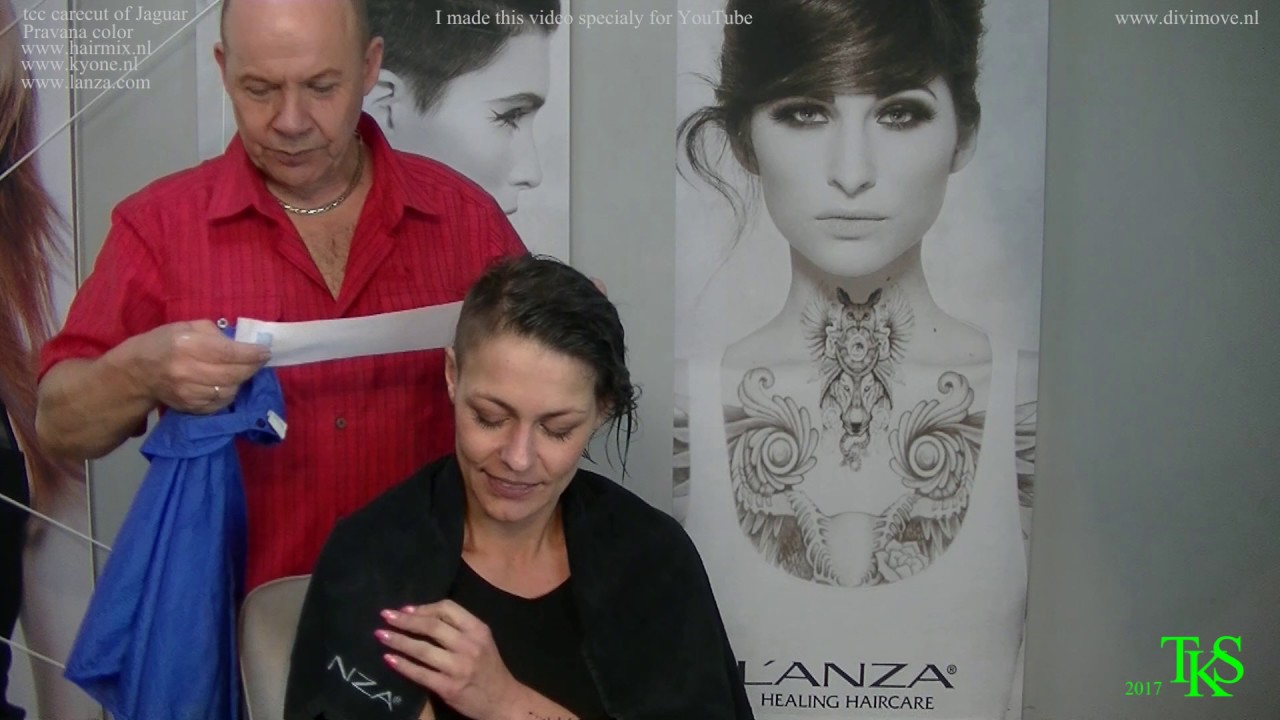 Ultra-short nape & side-shave + a new gray / blonde color! Danique tutorial by TKS