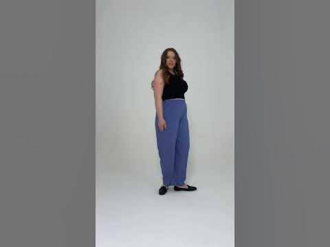 Брюки женские летние широкие на резинке больших размеров - YouTube