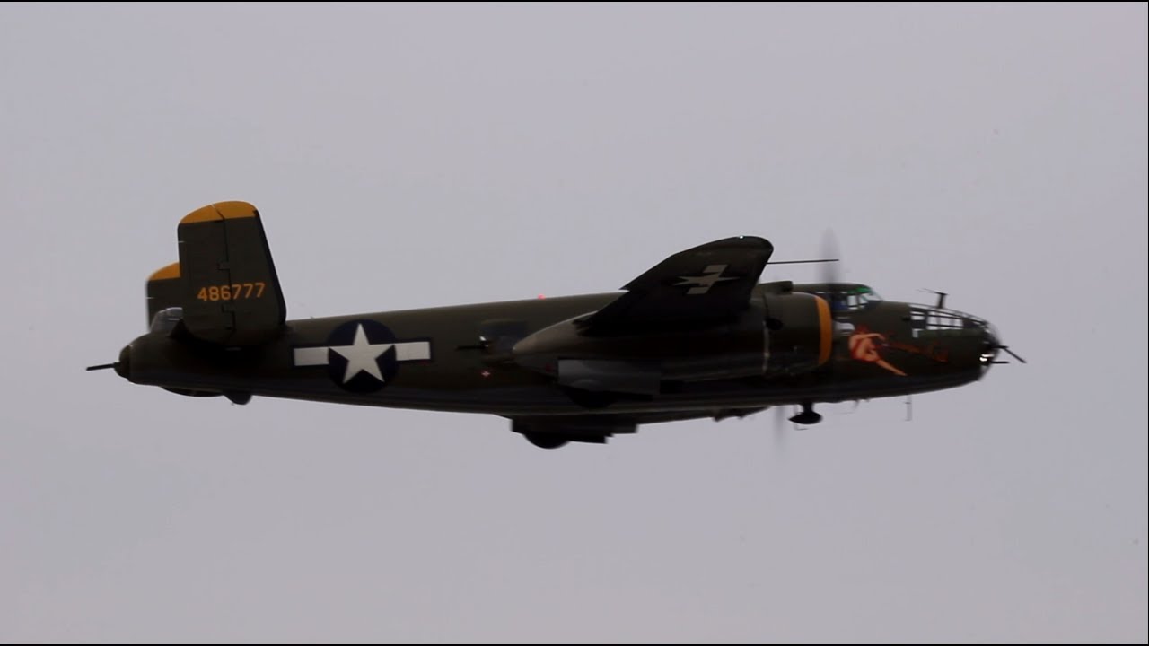 B-25 - 'Georgie's Gal' Takeoff at PTK airshow | N345BG | HD video