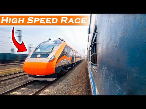 Ultra Rare! Vande Bharat vs MEMU High Speed Race & Overtake 🔥