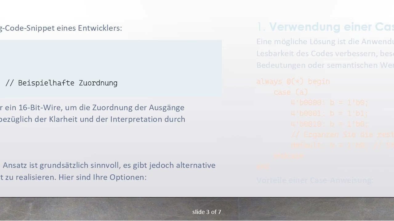 Effiziente Synthese einer 4-zu-1-Funktion in Verilog