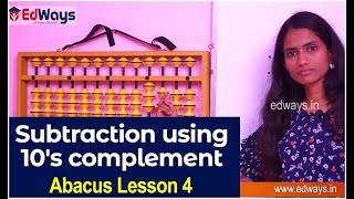 Subtraction using 10's complement | Abacus Lesson 4 | Edways