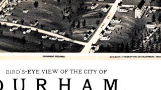 Durham North Carolina 1891 Panoramic Bird's Eye View Map 6696