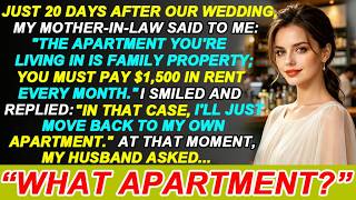 20 Days After Our Wedding, My Mother-In-Law Wanted Rent For Our New Apartment😡Here's My Response...😨