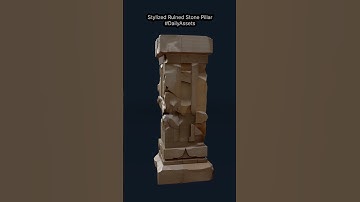 Stylized Ruined Stone Pillar 3D Model - Game-Ready Ancient Fantasy Prop Asset #DailyAssets