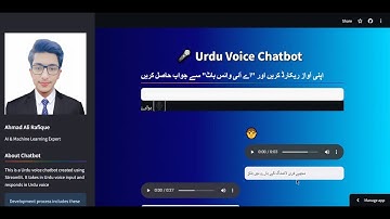 Urdu Voice Chatbot: Interactive Conversational Agent with Speech Recognition | Live Demo & Features