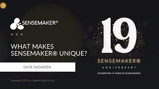 Dave Snowden - What Makes SenseMaker Unique?