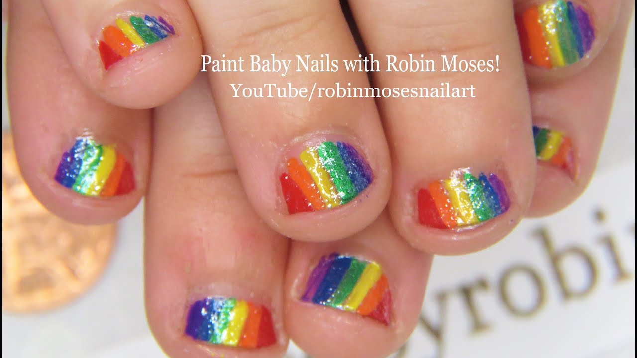 Paint Childrens Nails with Robin Moses #1 Tiny Rainbow Nail Art - YouTube