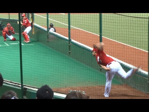 広島カープ  一岡竜司  ブルペン投球練習 2019.6.5