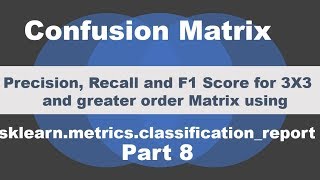 Confusion Matrix | ML | AI | sklearn.metrics.classification_report | Classification Report - P8