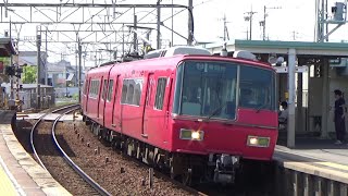 名鉄5300系(5305F)、一ツ木を発車(2019年6月)