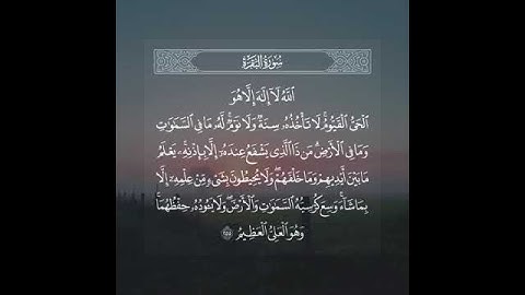 آية الكرسي / القارئ عبدالله الموسى