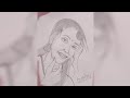 Beautiful girl pencil sketch drawing anordha khula janala