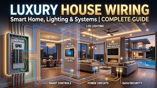 Complete electrical house wiring with wire size for all room.