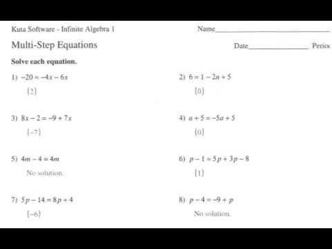 Alg 1. Kutasoftware Worksheet Answers - YouTube