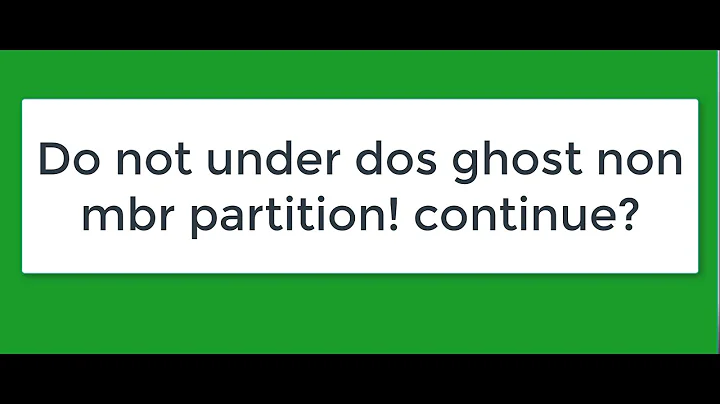 Do not under dos ghost non mbr partition! continue? 2020 | Songkhangluu✅