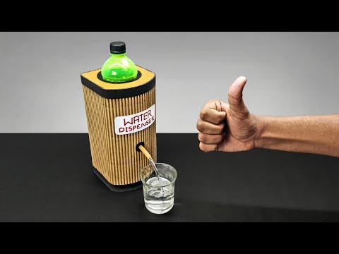 DIY Simple Water Dispenser Machine From Cardboard DIY At Home