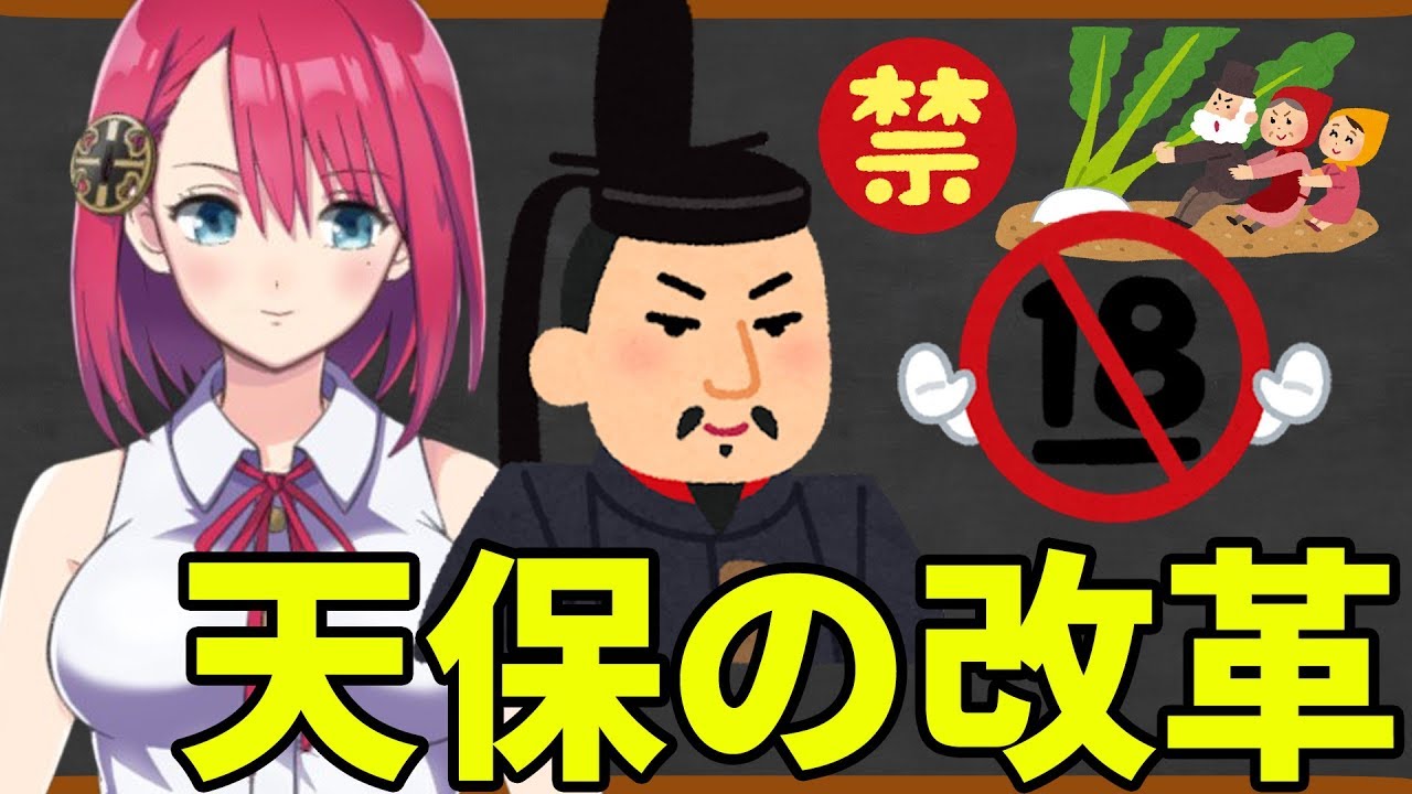 1分間でわかる 徳川家と水野忠邦の失敗 天保の改革を解説 Youtube