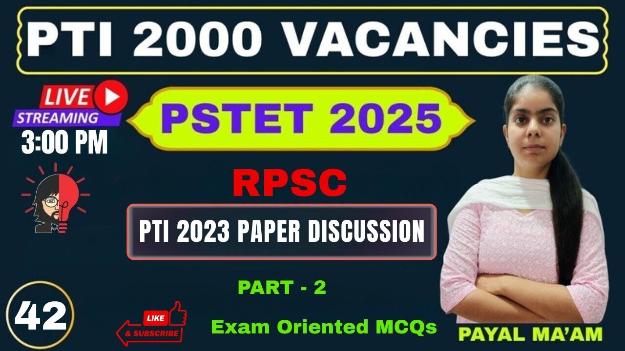 Punjab PTI 2000 Vacancies | PSTET 2025 | Day - 42 | RPSC PTI 2023 PAPER DISCUSSION | Skylite Academy