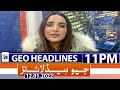 Geo News Headlines Today 11 PM | Hareem Shah | 12th Jan 2022