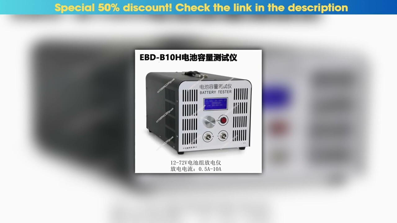 Today Only EBD-B10H High Current Power Battery Capacity Tester Discharge 12V-72V 10A Li-ion LiFePo4