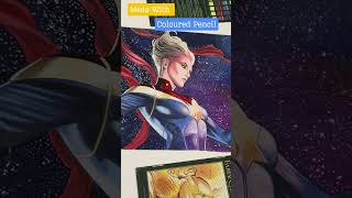 Drawing Captain Marvel with Colored Pencils #art #drawing #painting #indian